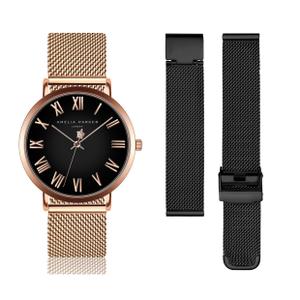 sab6-1-damski-zegarek-i-pasek-do-zegarka-amelia-parker-grand-noir-rozowe-zloto-36-mm