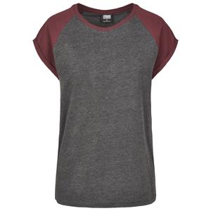 tb1913-02252-u-damski-t-shirt-w-duzych-rozmiarach-urban-classic-contrat-raglan-ciemnobrazowy-ciemnoczerwony